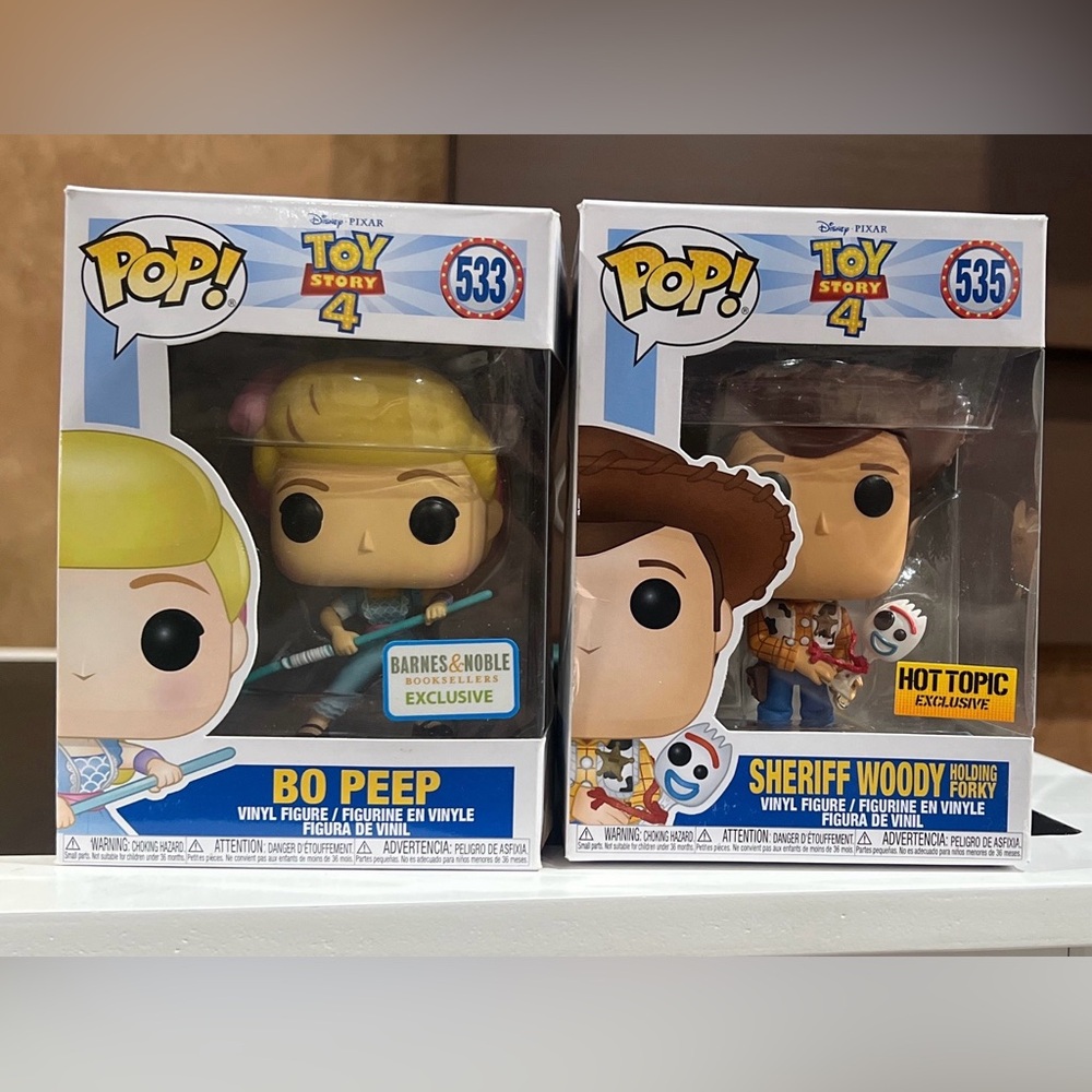 Funko Pop Toy Story 4 /Woody and Bo Peep (533 and 535)